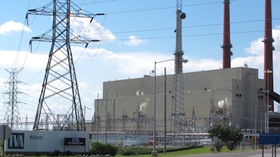 The Tennessee Valley Authority's coal-burning Allen Fossil Plant on Friday, July 14, 2017 in Memphis, Tenn. Groundwater in wells at the plant have tested for excessive levels of arsenic and lead.