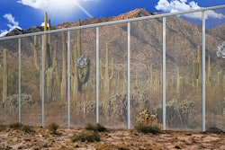 In this artistic rendering provided by the Fort Worth contracting company Penna Group shows a proposed to wall along the United States' southern border with Mexico. The Trump administration said Thursday, July 27, 2017, that prototypes for a proposed border wall with Mexico have been delayed until November because two companies, WNIS and Penna Group, have objected to the bidding process.
