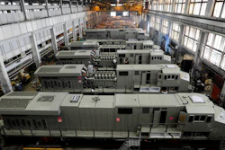 This photo taken Sept. 15, 2011, shows General Electric Evolution Series locomotives being assembled in Building 10 at GE Transportation in Lawrence Park Township, Erie County, Pa. Plant officials announced Thursday, July 27, 2017, that, after more than 100 years of production at the Erie-area plant, locomotive production, except for prototypes, by the end of 2018. All locomotive production is being transferred to GE Transportation's Fort Worth, Texas plant.