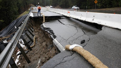Heavy storms in February caused parts of a California highway to give way.