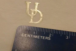 University of Delaware researchers made the University logo using their newly developed polymerization technique.