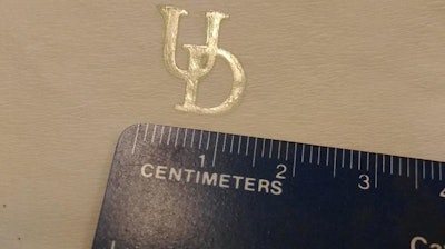 University of Delaware researchers made the University logo using their newly developed polymerization technique.