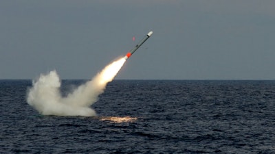 Raytheon's Tomahawk can be launched from a ship or submarine and can fly into heavily defended airspace more than 1,000 miles away to conduct precise strikes on high-value targets.