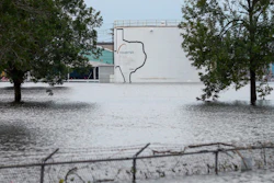 The Arkema Inc. chemical plant is flooded from Tropical Storm Harvey, Wednesday, Aug. 30, 2017, in Crosby, Texas. The plant, about 25 miles (40.23 kilometers) northeast of Houston, lost power and its backup generators amid Harvey’s dayslong deluge, leaving it without refrigeration for chemicals that become volatile as the temperature rises.