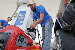 Aaron Berg fills up a gas can and his portable generator in Houston as Hurricane Harvey intensifies in the Gulf of Mexico. Harvey is forecast to be a major hurricane when it makes landfall along the middle Texas coastline.