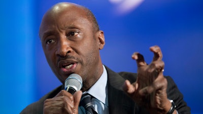 In this file photo, Merck Chairman and CEO Kenneth Frazier participates in a session 'The Future of Impact,' at the Clinton Global Initiative in New York. Frazier, along with two others, have recently resigned from the President’s American Manufacturing Council.