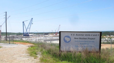 This April 9, 2012 file photo shows construction well underway for two new nuclear reactors at the V.C. Summer Nuclear Station in Jenkinsville, S.C. South Carolina's state-owned public utility has voted to stop construction on two billion-dollar nuclear reactors. The reactors were set to be among the first new nuclear reactors built in the U.S. in decades, but the vote by Santee Cooper’s board on Monday, July 31, 2017 likely ends their future.