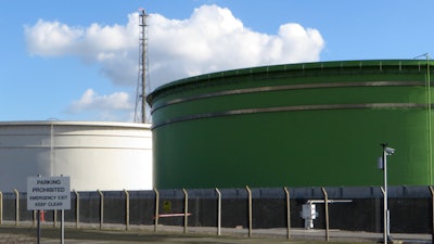 Oil refinery tanks partially sank at two Texas refineries due to heavy rainfall.