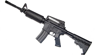 An M4A1 infantry rifle currently used by the U.S. Army and Marine Corps.