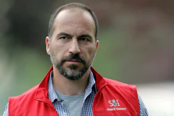 In this July 13, 2012, file photo, Dara Khosrowshahi the CEO of Expedia, Inc., attends the Allen & Company Sun Valley Conference in Sun Valley, Idaho. Two people briefed on the matter said Sunday, Aug. 27, 2017, that Khosrowshahi has been named CEO of ride-hailing giant Uber Technologies Inc.