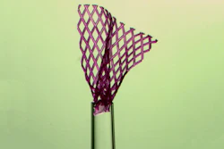 The flexible tissue scaffold, shown here emerging from a glass pipette with a tip one millimetre wide, unfolds itself after injection into the body. This could enable surgeons to use minimally invasive techniques, which reduce recovery time, scarring and other negative effects.
