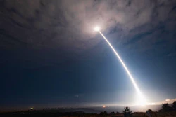 In this image taken with a slow shutter speed and provided by Vandenberg Air Force Base, an unarmed Minuteman 3 missile launches from Vandenberg Air Force Base, Calif., Wednesday, Aug. 2, 2107. The U.S. Air Force has successfully launched the unarmed intercontinental ballistic missile, the fourth such test this year.