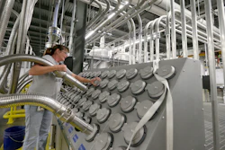 In this Friday, Oct. 21, 2016, file photo, Susan Stacy moves a tube to sort recycled plastic bottle chips being processed at the Repreve Bottle Processing Center, part of the Unifi textile company in Yadkinville, N.C. On Thursday, Aug. 3, 2017, the Commerce Department reports on U.S. factory orders for June.
