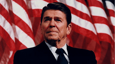 President Ronald Reagan speaking at a Rally for Senator Durenberger in Minneapolis, Minnesota, 1982.