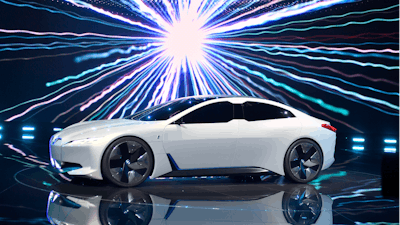 BMW i vision dynamics is presented at a BMW event during the first media day of the International Frankfurt Motor Show