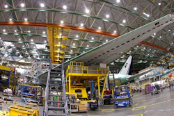 In this file photo dated Monday, June 12, 2017, a Boeing 777 plane on the assembly line in Everett, Washington. The World Trade Organization on Monday Sept. 4, 2017, rejected claims by the European Union against tax incentives provided by Washington state to Boeing, handing a victory to the U.S. plane maker.