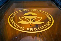 In this Sept. 21, 2017, photo, a sign on a door of the Environmental Protection Agency in Washington. The EPA says it has recovered 517 containers of “unidentified, potentially hazardous material” from highly contaminated toxic waste sites in Texas that flooded last month during Hurricane Harvey. But the agency has not provided details about which Superfund sites the material came from, why the contaminants at issue have not been identified and whether there’s a threat to human health.