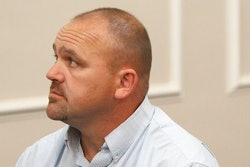 In a May 22, 2015 file photo, Gilbert 'Toby' Curtsinger sits Franklin County Circuit Court in Frankfort, Ky. Curtsinger, accused as the ringleader of the operation that stole bourbon from a pair of Kentucky distilleries, pleaded guilty Wednesday, Sept. 20, 2017, to charges including theft by unlawful taking and receiving stolen property. The one-time Buffalo Trace distillery employee faces up to 15 years in prison.