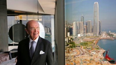 U.S. Commerce Secretary Wilbur Ross poses before a press conference in Hong Kong, Wednesday, Sept. 27, 2017. Ross said Wednesday that the Trump administration’s priorities as it prepares to tackle bigger and “more difficult” trade issues with China are better market access, less protectionism and protecting intellectual property rights.