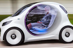 The image provided by Daimler shows smart vision EQ fort. The self-driving concept car will be presented at the Frankfurt International Motor Show, which opens for journalists Tuesday and Wednesday and to the general public from Saturday through Sept. 24, 2017.