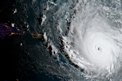 In this geocolor image captured by GOES-16 and released by the National Oceanic and Atmospheric Administration (NOAA), Hurricane Irma, a potentially catastrophic category 5 hurricane, moves westward, Tuesday morning, Sept. 5, 2017.
