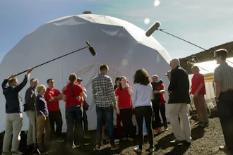 This photo released by the University of Hawaii shows Hawaii Space Exploration Analog and Simulation, HI-SEAS crew members emerging from their habitat on Sunday, Sept. 17, 2017, after eight months of living in isolation in a Mars-like habitat in Mauna Loa volcano, Big Island, Hawaii. The six NASA-backed research subjects were studied by researchers to understand better the psychological impacts of a long-term manned mission to space would have on astronauts. NASA hopes to send humans to Mars by the 2030s.