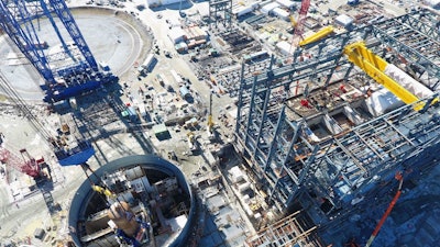 An aerial view of the V.C. Summer construction site in Jenkinsville, where two nuclear reactors were being built by Santee Cooper and South Carolina Electric & Gas.