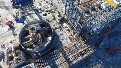 An aerial view of the V.C. Summer construction site in Jenkinsville, where two nuclear reactors were being built by Santee Cooper and South Carolina Electric & Gas.