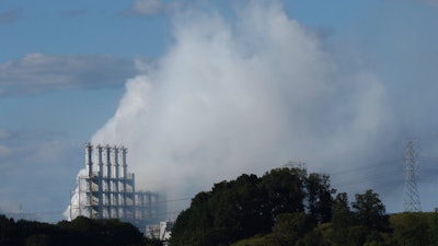 The Wacker plant fire following an explosion.