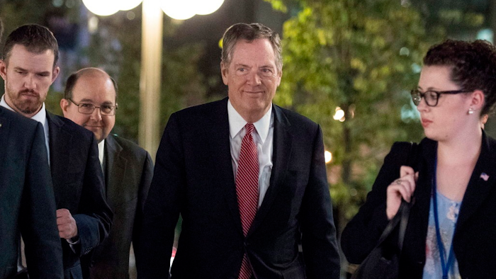 United States Trade Representative Robert Lighthizer arrives for a dinner at the National Arts Centre, during the third round of NAFTA negotiations in Ottawa, Ontario on Tuesday, Sept. 26, 2017.