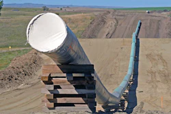 This Sept. 29, 2016, file photo, shows a section of the Dakota Access pipeline under construction near St. Anthony in Morton County, N.D. A federal judge ruled Wednesday, Oct. 11, 2017, that the Dakota Access oil pipeline can continue operating while a study is completed to assess its environmental impact on the Standing Rock Sioux.