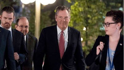United States Trade Representative Robert Lighthizer arrives for a dinner at the National Arts Centre, during the third round of NAFTA negotiations in Ottawa, Ontario on Tuesday, Sept. 26, 2017.
