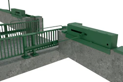 Electric linear actuators which play a pivotal role in averting the build-up of debris in a waterway during flood events.