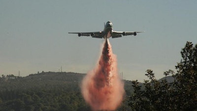 U s Supertanker During The Carmel Forest Fires In Israel