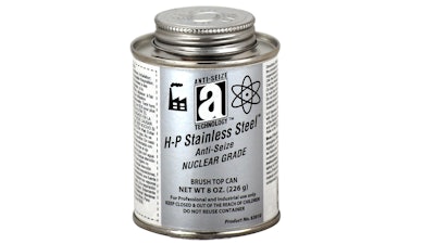 The H-P Stainless Steel Anti-Seize Nuclear Grade compound is tested for halogens, sulfur, nitrates, nitrides, and low melting metal elements specifically restricted for use in nuclear power plants.