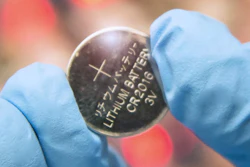 This is one of the lithium sulfur coin batteries being developed in Penn State's Energy Nanostructure Laboratory (E-Nano).