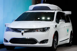 In this Sunday, Jan. 8, 2017, file photo, a Chrysler Pacifica hybrid outfitted with Waymo's suite of sensors and radar is shown at the North American International Auto Show in Detroit. Waymo, formerly Google’s self-driving car division and now part of Alphabet Inc., said Thursday, Oct. 26, 2017, it will start testing on public roads in suburban Detroit. The company uses Chrysler Pacifica minivans equipped with cameras, sensors and self-driving software. Backup drivers will be at the wheel for safety reasons.