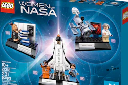 This image provided by LEGO shows its Women of NASA set. The set features Sally Ride, the first American female astronaut, and Mae Jemison, the first black woman to travel in space and goes on sale Nov. 1, 2017.