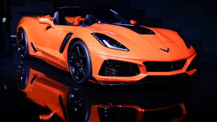The 2019 Chevrolet Corvette ZR1 convertible is revealed during the AutoMobility LA auto show Tuesday, Nov. 28, 2017, in Los Angeles.