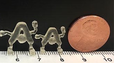 Ames Laboratory has developed a one-step 3D-printing process for catalysts that can be customized to any shape-- in this demonstration the Ames Laboratory logo design.