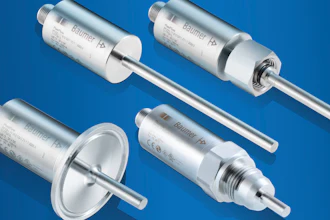 FlexFlow flow and temperature sensors are available with various process connections and rod lengths.