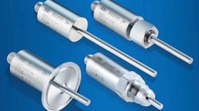 FlexFlow flow and temperature sensors are available with various process connections and rod lengths.