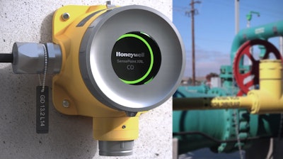 The new Sensepoint XRL fixed gas detector from Honeywell monitors industrial operations for specific hazardous gases, such as carbon monoxide or methane.