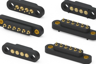 Ruggedized long stroke 4 mm pitch spring-loaded connectors from Mill-Max.
