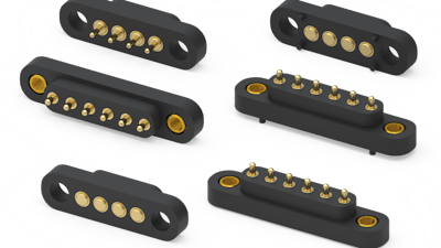 Ruggedized long stroke 4 mm pitch spring-loaded connectors from Mill-Max.