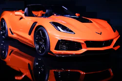The 2019 Chevrolet Corvette ZR1 convertible is revealed during the AutoMobility LA auto show Tuesday, Nov. 28, 2017, in Los Angeles.