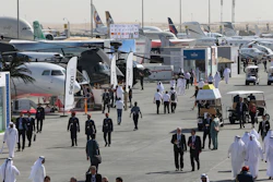 People visit an airshow in Dubai, United Arab Emirates, Wednesday, Nov. 15, 2017. Airbus signed a $49.5 billion deal on Wednesday to sell 430 airplanes to the Phoenix-based private equity firm that owns Frontier Airlines, striking the European aerospace company’s biggest deal ever at the Dubai Air Show.