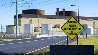 This Oct. 17, 2017 photo shows the Braidwood Nuclear Generating Station in Braceville, Ill. Radioactive waste continues to pour from Exelon's Illinois nuclear power plants more than a decade after discovery of chronic leaks led to national outrage, a $1.2 million government settlement and a company vow to guard against future accidents, according to federal and state record reviewed by Better Government Association.