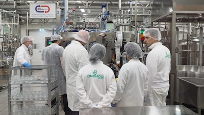 In this photo taken on Thursday, Nov. 9, 2017, a stand at the 'FICO Eataly World', 'La Fabbrica Italiana Contadina' ('The Italian Farmer Factory') agri-food park in Bologna, Italy. The man behind the Eataly Italian food empire, Oscar Farinetti, wants to do for the high-end of Italian food what Milan Fashion Week has done for Italy’s ready-to-wear industry: Create a global showcase for excellence that stimulates demand across the sector.