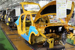 In this July 13, 2012, file photo, assembly lines sit idle at the Hyundai Motor factory in Ulsan, South Korea. Hyundai Motor Co. union spokesman Hong Jae-gwan said Tuesday, Nov. 28, 2017, that about 1,950 workers, or 4 percent of its union members, stopped work Monday at a plant in Ulsan, 380 kilometers (236 miles) southeast of Seoul. He said there was no plan to expand the partial strike into a full-blown one.